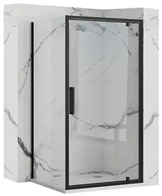 Cabina de dus dreptunghiulara cu usa pivotanta Rea Rapid Swing 80x100 negru