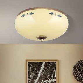 Orion - Plafonieră LANDHAUS, 3xE27/60W/230V, Ø 35 cm, bronz/bej/albastru