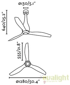 Ventilator cu telecomanda ETERFAN alb lucios/ transparent 32000