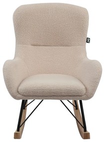 Fotoliu de copii bej balansoar cu tapițerie din țesătură bouclé Rocky – Vipack