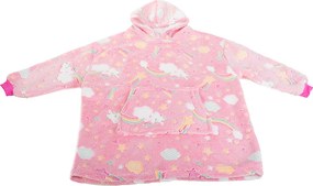 Hanorac pentru copii care strălucește în întuneric - pink