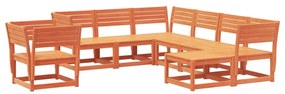 3216942 vidaXL Set mobilier pentru grădină 8 piese,maro ceruit, lemn masiv pin