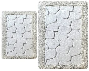 SET 2x covoraș pentru baie STONE 60/100 cm alb