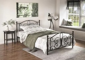 Pat de o persoană 120 cm Patience Black (fără saltea) (negru). 1039447