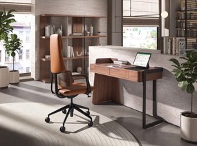 Birou modern din lemn furniruit Walnut