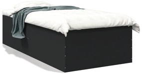 3280973 vidaXL Cadru de pat, negru, 90x190 cm, lemn prelucrat