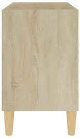Comoda TV picioare lemn masiv, alb stejar sonoma 69,5x30x50 cm 1, alb si stejar sonoma, 69.5 x 30 x 50 cm