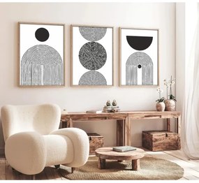 SET 3x pictură în ramă foto 50x70 cm negru/alb