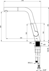 Silia Baterie pentru bucătărie, cu pipă extractibilă Finisaj: Oțel periat BQS_F73M