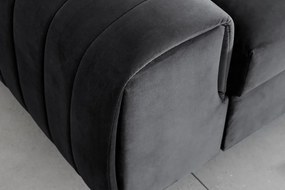 Canapea gri închis extensibilă cu tapițerie din catifea 261 cm Laurence – ELTAP