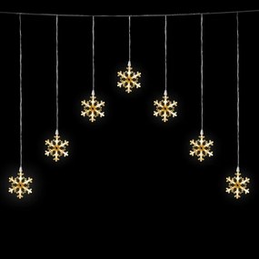 Aigostar - Ghirlandă LED de Crăciun pentru exterior, 84xLED/230V, 1,2x1m, IP44, alb cald, fulgi