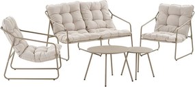 Set mobilier de grădină bej tapițat pentru 4 persoane Nilo – House Nordic