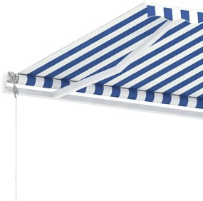 Copertina autonoma retractabila automat albastrualb 450x350 cm Albastru si alb, 450 x 350 cm