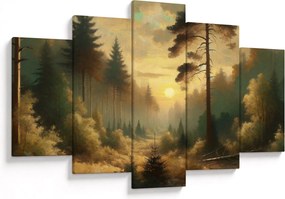 Tablou - Soare strălucind prin pădure (150x105 cm)