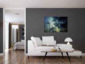 Tablou - Libelula în noaptea strălucitoare (90x60 cm)