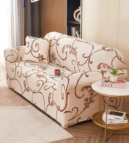Husa elastica canapea 3 locuri, cu brate, crem, HEJ3-32