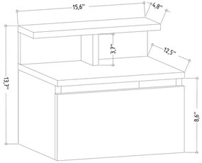 Noptieră ALICE 39,8x35 cm alb