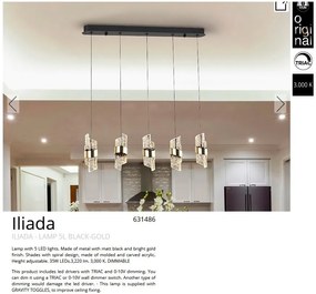 Lustra LED suspendata design elegant Iliada 5L