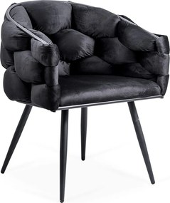 Scaune moderne din catifea cu picioare metalice BUC 256 negru