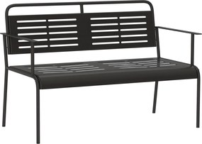 Outsunny -locuri bancă de grădină, rezistentă la intemperii bancă, rezistentă la apă mobilier de grădină cu spătar &amp; Armlehnen 121 x 64 x 84cm, Negru | Aosom Romania