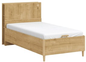 Pat cu tablie cu rafturi si spatiu de depozitare, Colectia Mocha (100x200 cm)