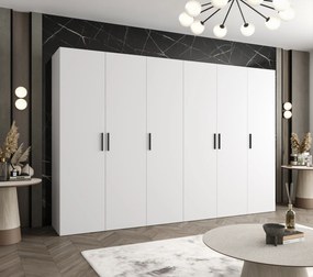 Dulap de haine 300 cm Borry 1 (alb + Negru). 1125791