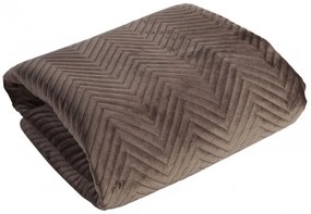 Cuvertură de pat reversibilă maro cu matlasare decorativă Lăţime: 170 cm | Lungime: 210 cm