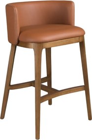 Scaun de bar design LUX, Nuc, Piele sintetica, Brown