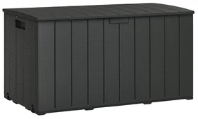 Outsunny Cufăr de Exterior cu 2 Mânere și 2 Roți, 122.4x62x64.5 cm, Negru | Aosom Romania