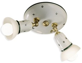 Plafoniera cu 2 spoturi realizata manual din ceramica SAVONA
