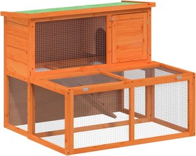 vidaXL Cușcă pentru iepuri, maro, 102x90x84,5 cm, lemn masiv de pin