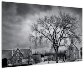 Tablou cu sat alb negru (90x60 cm)
