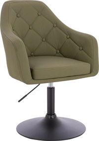 HR831N Scaun Khaki Piele Ecologica Premium Soft cu Bază Neagră