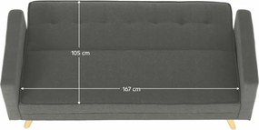 Canapea extensibilă, material gri, OTISA