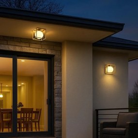 Aplica perete sau tavan pentru exterior IP44 Modane auriu