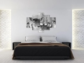 Tablou - Cerbi,alb-negru (150x105 cm)