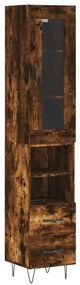 3199334 vidaXL Dulap înalt, stejar fumuriu, 34,5x34x180 cm, lemn prelucrat