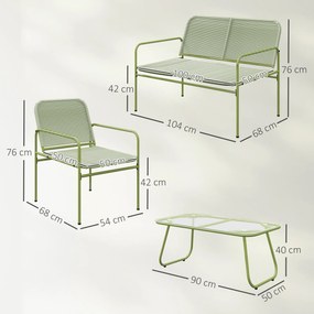 Outsunny Ratan Verde Balcon | Aosom Romania