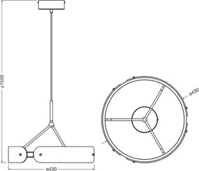 Osram - Lustră LED pe cablu DECOR CURVE LED/33W/230V gri