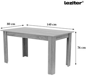 Set de masă Zara 4+1 gri-stejar Sonoma