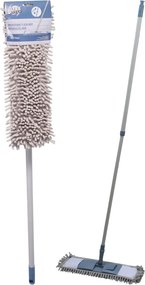 Mop din microfibră cu mâner telescopic, Ultra Clean, 44x14 cm