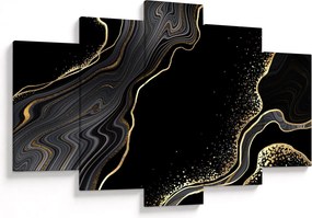 Tablou - Marmură negru - auriu (150x105 cm)