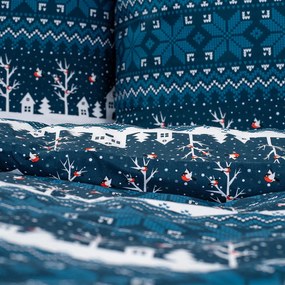 Lenjerie de pat 4Home Winter village, din bumbac, 140 x 220 cm, 70 x 90 cm