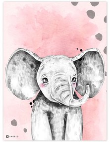 INSPIO Pictură pentru camera copiilor - Color cu elefant