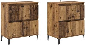 vidaXL Bufeturi 2 pcs Lemn Vechi 60 x 35 x 70 cm Lemn compozit