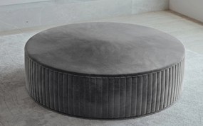 Taburet lemn masiv gri Rotund Diego 27x73 cm