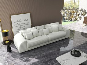 Canapea extensibilă dumonde cu 2 lăzi de depozitare si sezut confortabil din spuma high-density, Verona Ambiance Ivory 310x100 cm