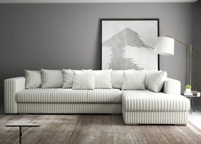Colțar extensibil dumonde cu ladă de depozitare si sezut confortabil din spuma high-density, Gloria Ambience Ivory II 320x183 cm
