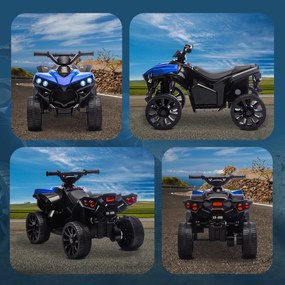 AIYAPLAY ATV pentru Copii 6V, Mașinuță Electrică cu 4 Roți cu Muzică și Faruri LED, pentru Vârstele 3-8 Ani Băieți și Fete, Albastru | Aosom Romania