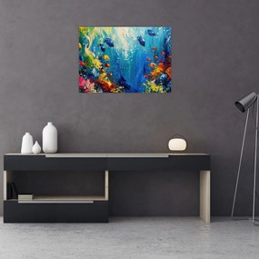 Tablou pe sticlă - Pictura lumii subacvatice (70x50 cm)